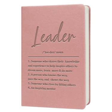 Imagem de Leader Gift Leader Definition Gift Leader Appreciation Leather Journal Notebook Mentor Gift Leadership Writing Diary Notebook (líder substantivo - rosa)