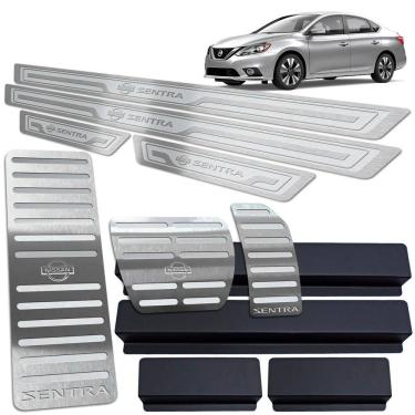 Imagem de Kit Descanso Pedaleira Soleira Sentra 2017 A 2020 Prata AR