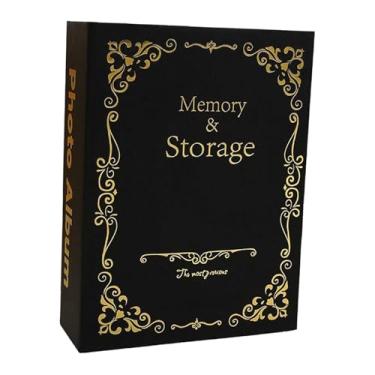 Imagem de Generic Álbum de fotos 4x6 com prateleira de 100 bolsos, lembrança para casa, faça você mesmo, livro de memórias de bebê, livro ilustrado para chá de bebê de, Preto