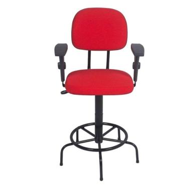 Imagem de Cadeira Secretaria Caixa Alta L Duplo Base Ferro Rodízio