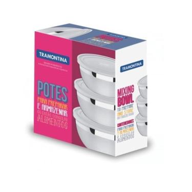 Imagem de Jogo pote aço inox 3 peças freezinox tramontina