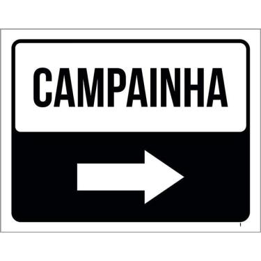 Imagem de Kit 3 Placas Sinalização Campainha Lado Direito