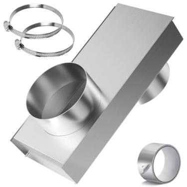 Imagem de Periscópio de alumínio atualizado SAF-T-Duct Zero Dryer Vent, saída de secadora ajustável de 0-12,7 cm com 2 grampos e fita de alumínio