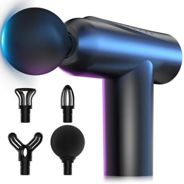 Imagem de Pistola Massageadora Elétrica Profissional com 6 Acessórios Massagem Tecidos Profundos(Preto)