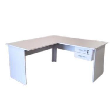 Imagem de Mesa em L Branca c/ 2 Gavetas Mdp 25mm med.: 1500x600x740mm Pé Painel 