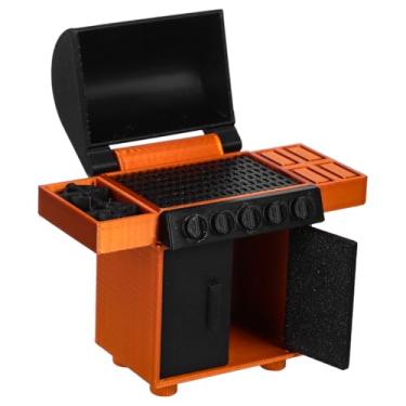 Imagem de TEHAUX Grelha em miniatura em escala para decoração de casa de bonecas, churrasqueira realista para simulação de cozinha e modelos de cena ao ar livre