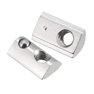 Imagem de Porca roll-in Spring M4 T da uxcell, porcas elásticas rolo esféricas para perfil de extrusão de alumínio da série 2020, 10 peças