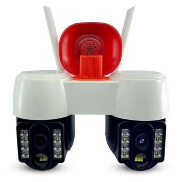 Imagem de Camera de Segurança Duas Lentes Wifi APP Grava Voz PTZ Alerta Som Sire