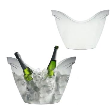Imagem de Champanheira Acrílico 8l Luxo Resistente Kit 2 Peças (TRANSPARENTE)
