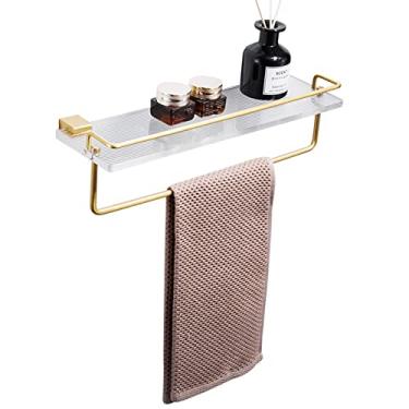 Imagem de WYUYIWH Organizador de chuveiro adesivo para prateleira de banho, suporte de xampu montado na parede para chuveiro, sem perfuração, acrílico/espaço de alumínio anti para banheiro e cozinha, B30 cm