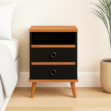 Imagem de Mesa De Cabeceira Canto Quarto Alan Diversas Cores (Preto)