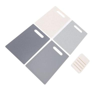 Imagem de Luqeeg Conjunto de 4 Tábuas de Corte com Suporte, Tábuas de Corte Antiderrapantes, Coloridas Qualidade Alimentar Opções de Versáteis e Seguras para Carne Vegetais Frutas