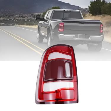 Imagem de Conjunto de luz traseira tipo LED com ponto cego compatível com Dodge Ram 2500 3500 2019 -2023 com acabamento vermelho passageiro direito/lado esquerdo do motorista conjunto de lâmpada traseira