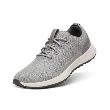Imagem de Allbirds Tênis feminino de lã NZ impermeável, Cinza médio (sola branca natural), 36