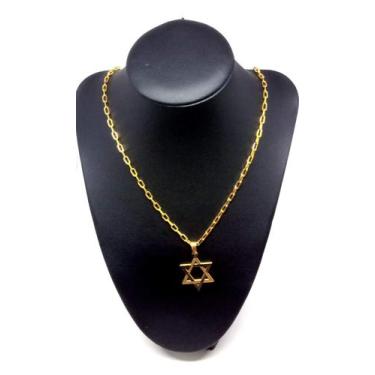 Imagem de Cordão Corrente Elo Cartier Banhada Ouro 18K Estrela De Davi - Lova
