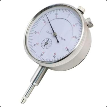 Imagem de Relogio Comparador Graduação 0,01 0 A 10mm Para Base Magnetica Com Ore