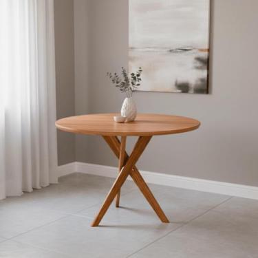 Imagem de Mesa para Sala de Jantar Redonda 109cm sem Vidro Cacau - Cimol