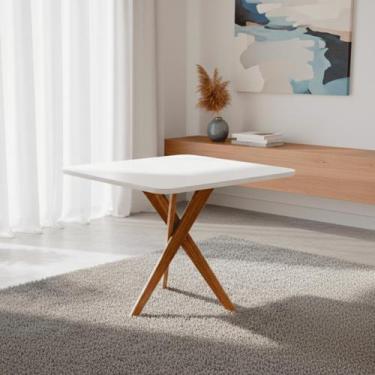 Imagem de Mesa para Sala de Jantar 77cm X 95cm com Vidro Cacau - Cimol