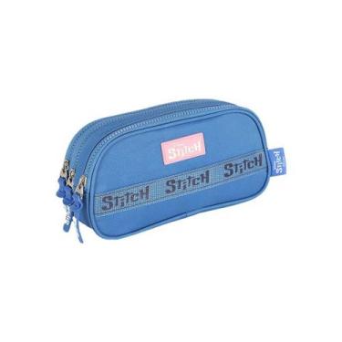 Imagem de Estojo escolar luxcel triplo stitch azul et50055sc