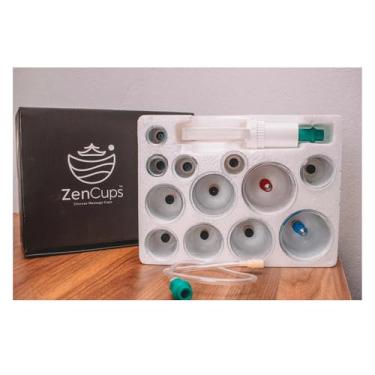 Imagem de Maleta Kit Ventosa com 12 Copos: Bomba de Sucção, Magneto e Mangueira para Auto-Aplicação