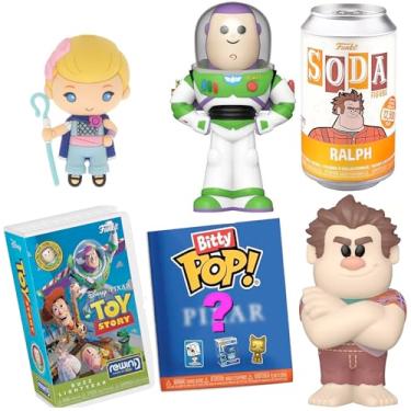 Imagem de Ralph Pixar Wreck It Pop Disney Mini Figures Soda Can Vinyl + Buzz Lightyear Retro Rewind + Bitty Pop! Blind Bag & Toy Story Character 4 Items
