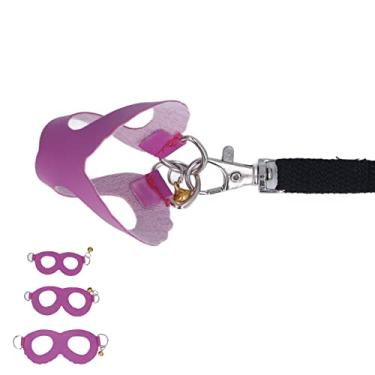Imagem de RiToEasysports Conjunto de Arnês de Couro para Hamster, Colete de Nylon Durável para Animais de Estimação Com Sinos para Caminhada de Cobaia (Roxo)