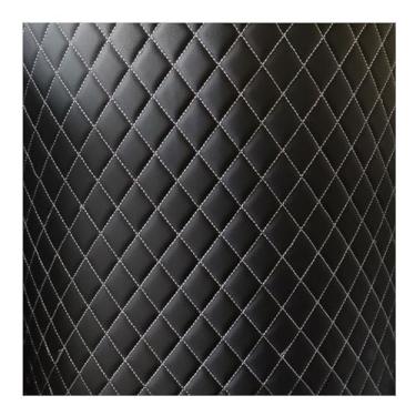 Imagem de Couro sintético acolchoado vinil PVC tecido de couro sintético impermeável tecido de couro sintético acolchoado ponto diamante acolchoado forro de linho estofado (preto 1,1,6 x 5m)