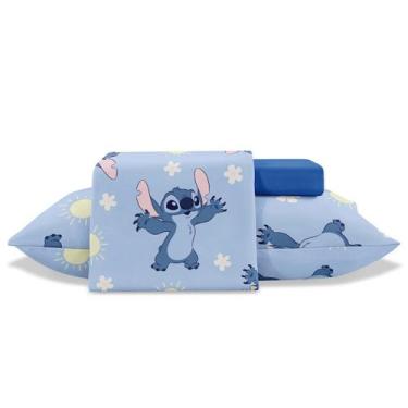 Imagem de Jogo de cama Infantil Disney Personagem 300 Fios Jolitex 3pc, Stitch