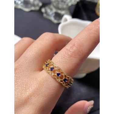 Imagem de 1 anel vintage simples de cobre vazado verde zircão aberto para mulheres anel de compromisso joia fina presente para senhoras joias, Cobre, Sem pedra preciosa