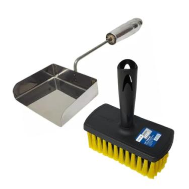 Imagem de Kit De Limpeza Para Churrasqueira Com Escova + Pá De Limpeza Para Braseiro Grill Área Gourmet
