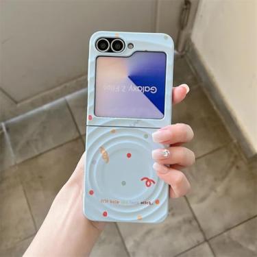 Imagem de Capa para Galaxy Z Flip5 com bolinhas coloridas e magnética, com suporte, capa rígida fofa (para Galaxy Z Flip5/03)