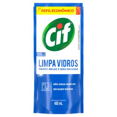 Imagem de LIMPADOR DE USO GERAL LIMPA-VIDRO LÍQUIDO CIF SACHÊ 450ML REFIL ECONÔMICO