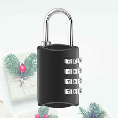 Imagem de Fechadura de combinação, cadeado de 4 dígitos resistente, liga metálica à prova d'água para viagem ao ar livre, cadeados de bagagem para armário, cerca, caixa de ferramentas, portão, estojo