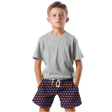 Imagem de Shorts Infantil Bermuda Calção Praia Verão Bolas Esferas Estrelas 272 