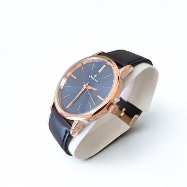 Imagem de Relógio masculino dourado 42mm pulseira de couro CN20711A Champion