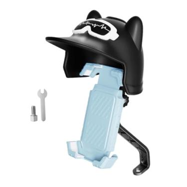 Imagem de FVDPWYE Suporte para Celular de Motocicleta com Mini Viseira para Capacete, Compatível com Smartphones de 4,7 a 7,2 Polegadas. Estável E Seguro. Ideal para Mo, Azul Preto, Tamanho real