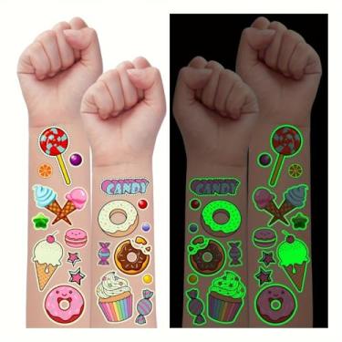 Imagem de Tatuagens temporárias luminosas de 12 folhas, 140 StylesGlows tatuagens falsas à prova d'água para meninos e meninas no braço do corpo, adesivo de tatuagem para lembrancinhas de festa