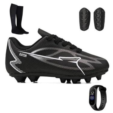 Imagem de Kit Chuteira Infantil Macia de Trava + Meião + Caneleira e Relógio Dig