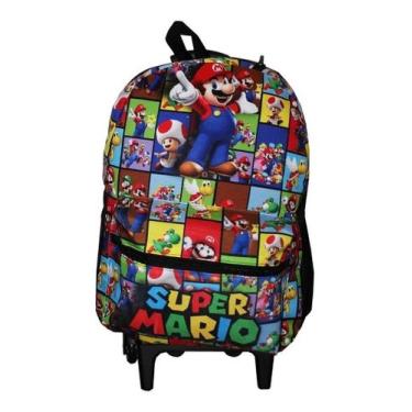 Imagem de Mochila Mario Bros Infantil Masculina Rodinhas Escolar Aulas - gac var