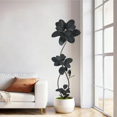 Imagem de Árvore de borracha artificial 1,82 m de altura com folhas e troncos realistas, árvores artificiais em vasos de chão falso para casa, escritório, sala de estar, decoração interna e externa (1,8 m, 1