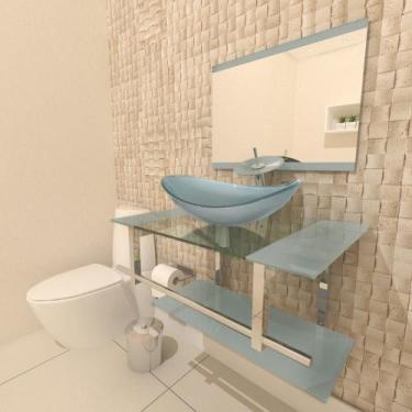 Imagem de Gabinete de Vidro 70cm para Banheiro Irlanda - EKASA, Prata