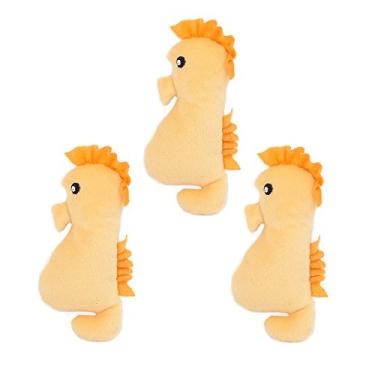 Imagem de ZippyPaws - Brinquedo de pelúcia para cães Sea Buddies Burrow, Interativo Squeaky Hide and Seek – Miniaturas de cavalo marinho, pacote com 3