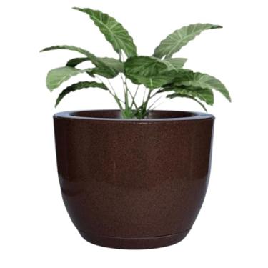 Imagem de Vaso P/plantas Polietileno Decorativo Liso Jardim Casa Sala (Marrom)