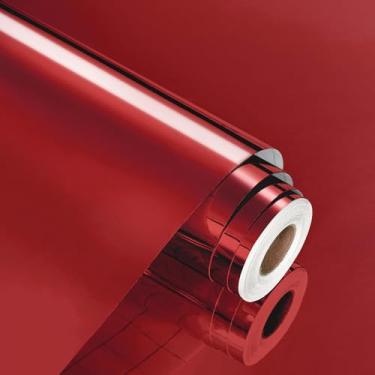 Imagem de WESTICK Rolo de vinil cromado vermelho brilhante descasque e cole vinil metálico permanente para decorações de Natal autoadesivo fácil de cortar adesivo de parede espelhado vermelho para placas Cricut
