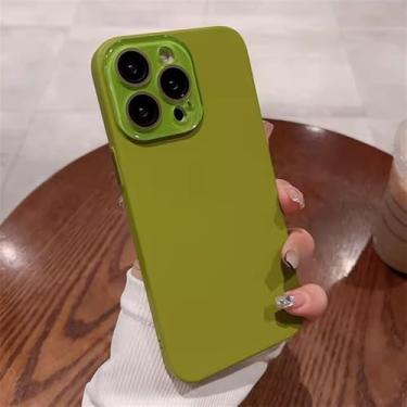 Imagem de Capa protetora de lente de cobertura total fosca simples para iPhone 16, 15, 14, 13, 12, 11 Pro Max Plus, capa rígida de PC ultrafina, verde menta, para iPhone 11 Pro