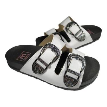 Imagem de Chinelo Moleca Feminino Slide Fivelas 5436.402, Branco, 34