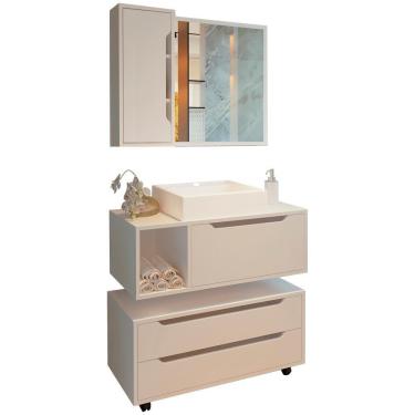 Imagem de Conjunto 4 Peças Para Banheiro Bn3600x43x44x45 Branco Tecno Mobili Branco