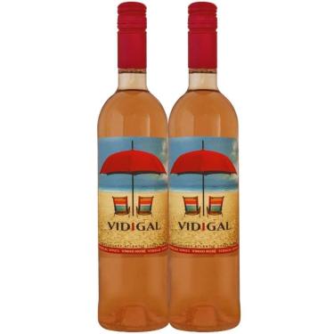 Imagem de Kit 2 Garrafas Vinho Verde Chapéu De Praia Rose 750ml