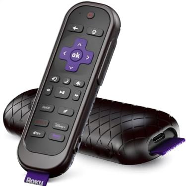 Imagem de Capa para controle remoto Roku compatível com controle Hisense e TCL TV Stick, capa de silicone preta