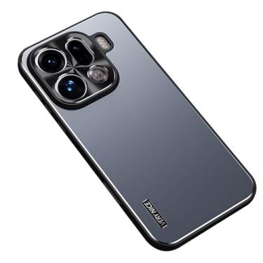 Imagem de HAOMRIYL Capa para Oppo Find X9/X9pro, capa de telefone de proteção de lente de câmera de metal antiarranhões fina PC traseira minimalista, cinza, X9Pro